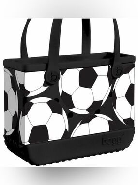 NWT BOGG BAG Bitty Bogg Bag Let’s Kick It Soccer Tote Black White + Pouch